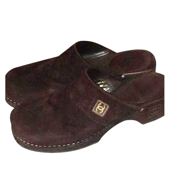 CHANEL Shoes - Chanel Brown Suede Mules CHANEL Shoes - Chanel Brown Suede Mules